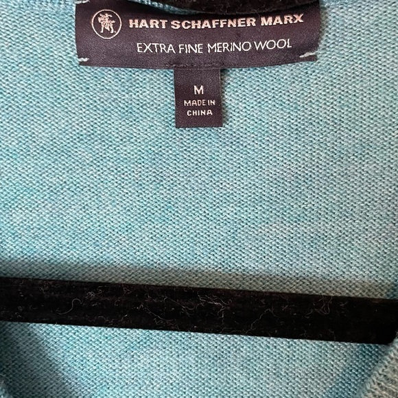 Hart Schaffner Marx 100% Extra Fine Merino Wool V-Neck‎ Sweater Size Medium - Picture 4 of 6